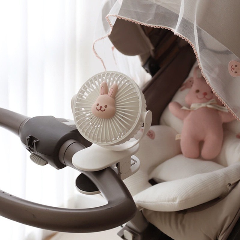 Baby Stroller Fan Clip USB Cartoon 3 Speeds Portable Fashionable