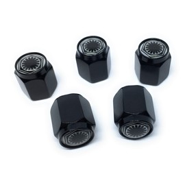 STARLEJEL First Order Galactic Empire Tire Valve Stem Caps (5 Pack) | Dust Proof, with O Rubber Seal Outdoor, All-Weather, Leak-Proof Air Protection Universal Covers for Cars SUVs Trucks (Black)