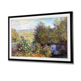 Monet Wall Art Collection The The Corner of the Garden at Montgeron, 1876 Fine Giclee Prints Wall Art In Premium Quality Ready to Hang Black Frame