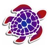 Sea Turtle Red/Purple/Blue Shift USA Sticker Custom Vinyl Decal