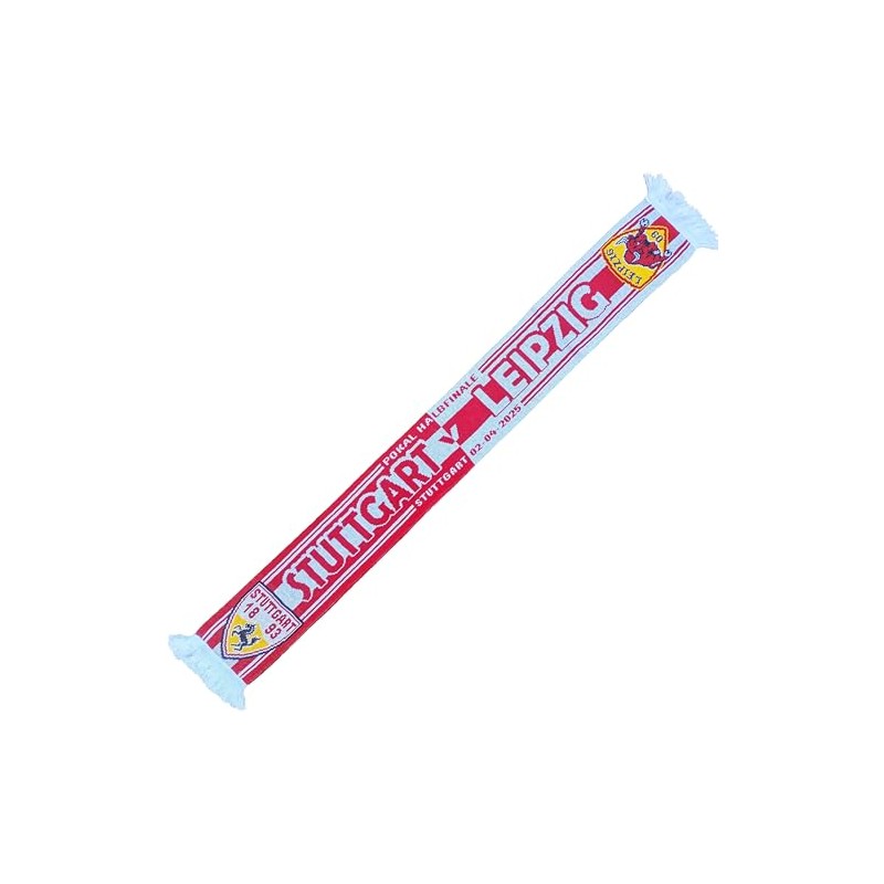 Generisch Stuttgart/Leipzig Pokal Semifinals 2024/2025 Football Scarf, Red, white, black,