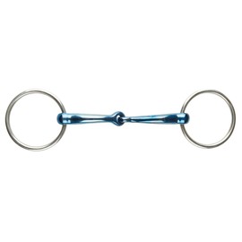 JP Korsteel Blue Steel Jointed Loose Ring Snaffle Bit, 4.5"