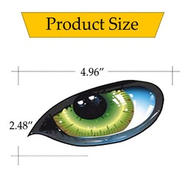 1 Pair Funny Cat Green Eyes Car Decal Sticker, 3D Decal Sticker for Auto Car Side Mirror L+R Rearview, Auto Side Rearview Mirrors Stickers Fit for All Cars(Green Eyes)