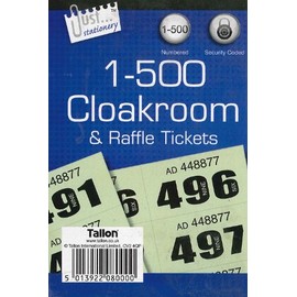 1-500 Cloakroom & Raffle Tickets