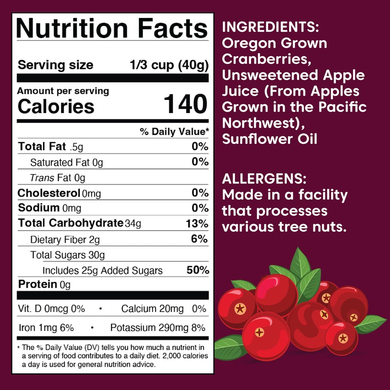 Wilderness Poets, Oregon Cranberries (Sweetened with Apples) - Dried Cranberries