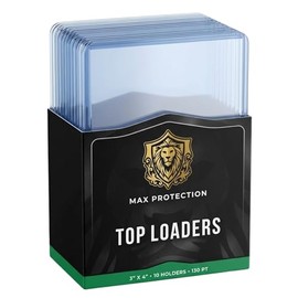 Max Protection - 130 unidades de carga superior para tarjetas, 10 unidades, premium de 3 x 4 pulgadas, protege tus tarjetas de béisbol y deportes con 