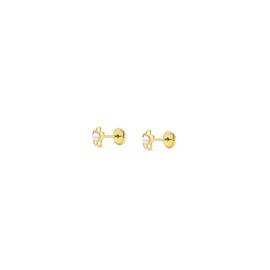 18 K Yellow Gold flower pearl Baby Earrings