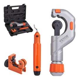 VEVOR 3PCS Tubing Cutter Set, 3/16"-2" O.D. Copper Pipe Cutter, 1/8"-7/8" O.D. Mini Tube Cutter and Deburring Tool, Heavy Duty Pipe Cutter Set for Copper, Aluminum, Stainless Steel(Solar Orange Color)