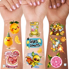 WEDDARA 101+ Lemon Temporary Tattoos for Kids & Adults – Waterproof, Non-Toxic, Skin-Safe Lemon Designs – Party Favors & Gifts
