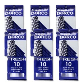 60 Ct Dorco Fresh Twin Blade Disposable Razors - 60 Razors Total (Value Pack)