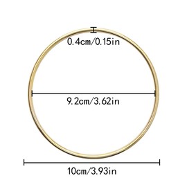 WELANE Dream Catcher Hoops, 8 PCS Gold Metal Round Wreath Ring for Making Wedding Wreath, Dream Catcher, Wall Hanging Crafts (10cm X 4mm)
