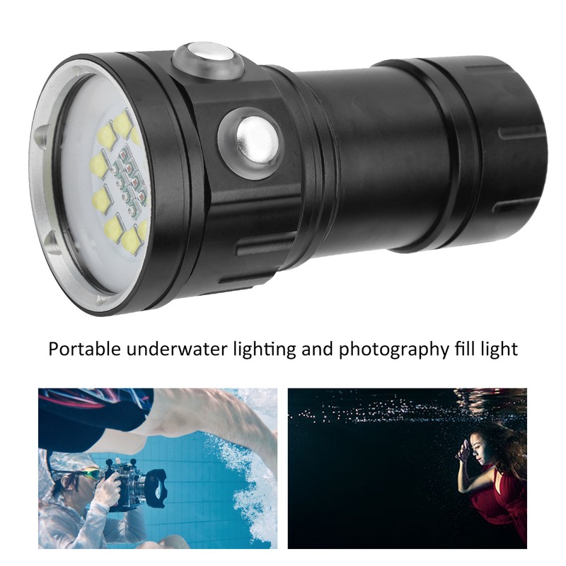 LED Diving Flashlight Portable Professional Underwater Lighting Waterproof Submarine Lamp