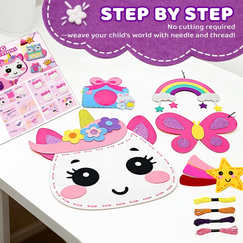 powerful xishan Unicorn Sewing Kit for Kids Ages 4-8| 9