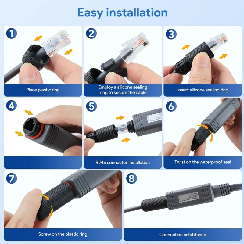 Lehao-Tech PoE Splitter for Starlink Mini Outdoor Converts Ethernet to