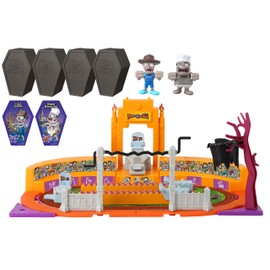 Bandai Namco - World of Zombies Deluxe Sports Stadium playset with 2 Exclusive Figures (U.S.Z. Cowboy and Zrance Zrench Chef) and 2 bio Cards
