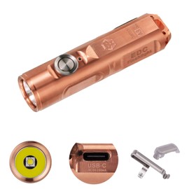 RovyVon Aurora A9 Pro G4 Copper Keychain Flashlights, Max 650 High Lumens Super Bright with EDC Pocket-Sized,USB C Rechargeable, Momentary On, Lock Mode, Gift for Outdoor