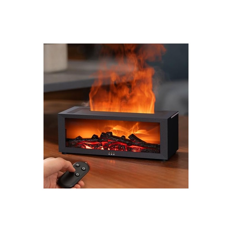 Essential Oil Diffuser, Fireplace Flame Aromatherapy Diffuser with 7 Colors