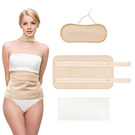 Castor Oil Pack Wrap, 3 Pcs Reusable Organic Cotton Pack Kit for Neck Waist Belly, Castor Oil Compress Pads with Adjustable Elastic Straps