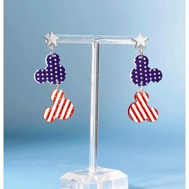 INLOLLY 4th of July Earrings, Lightweight Acrylic USA Patriotic Earrings for Women, Cute Fourth of July Accessories for Independence Day Celebration