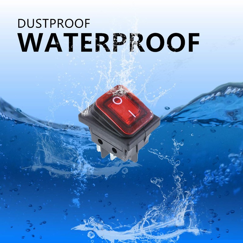 Ganasome 2Pcs Waterproof Boat Type Rocker Switch KCD4 DPST 6A