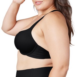 SPANX Smooth Bra-Llelujah! Lightly Lined Racerback Bra - Full Coverage Comfort and Front Closure - Everyday T-Shirt Bra - Very Black - 34C