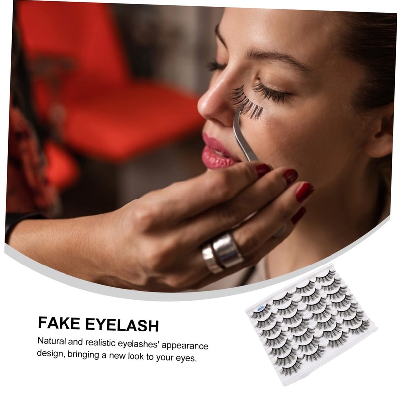 Healeved 5 Boxes Artificial Makeup Eyelashes False Lashes Kit Natural