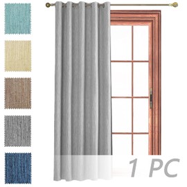 Melodieux 1 Piece Opaque Curtains with Eyelets Thermal Short Cotton Blackout Curtain for Bedroom Living Room Nursery Baby Room