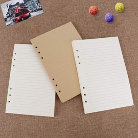 A5 Paper Sheets White and Yellow Blank Refill Pages 6 Holes Loose Refill Paper Refill Paper Replacement Sheets for Filofax, Notes, DIY, Journal, Sketch, Painting, Office School 80 Sheets (3 Pack)