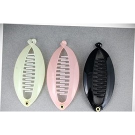 Perfect Hairstyle with Our Hair Accessories - Black Cream Pink Set Pack Of 3 Small Banana Hair Clips Comb Plastic 3.75" Long Fashionable Hair Accessory Hair Jewelry Accessories for Lady Women