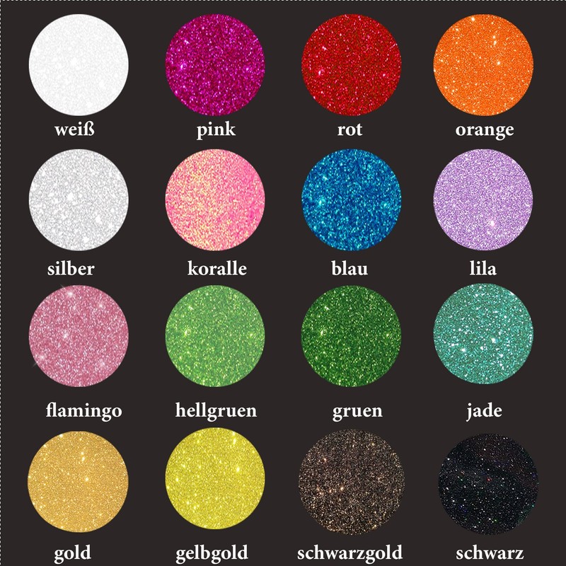 Glitzerdeals Iron-On Transfer Glitter Pirate Set of 2 Skull Silver
