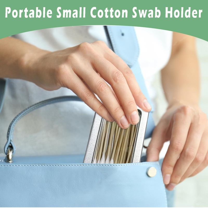 MatFirsmo MatFirsmo Cotton Swab Holder for Travel, 2 Pcs Portable