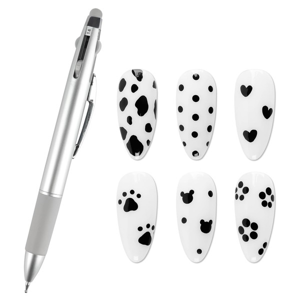 ANGNYA Dotting Tool Nail Art, 4-IN-1 Ballpoint Pen Design Nail