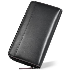 KABANTiFY Men's Long Wallet, Tochigi Leather, Genuine Leather, Box-shaped Coin Purse, Large Capacity, 16 Card Slots, YKK Zipper, Business, Simple, Plain, Passbook Pocket, Made by Top Leather Artisans