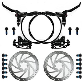 ROADNADO Hydraulic Brake Set Mountain Bike Hydraulic Disc Brakes, Bicycle Disc Brake Set 160mm Right Front 800mm Left Rear 1400mm MTB Hydraulic Brake Set Aluminum Alloy Oil Brake for Universal