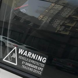 Warning On Board GPS Tracking Device Vehicle Sign Sticker Protected By Car Van Boat Taxi Safety Alarm Dash Decal 100x50mm 4Packs