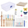 35 Piece Punch Needle Set Wooden Handle Punch Needle Adjustable