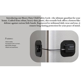 Generic Heavy Duty Child proofing Lock- Refrigerator Lock, Oven Lock, Kitchen Cabinet Lock, Washing Machine Lock for Kids Safety, Small, Black, TM-01