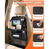2 Pack Leather Car Backseat Organizer with Foldable Table Tray,