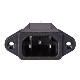 uxcell C14 Panel Mount Plug Adapter AC 250V 10A /5A 3 Pins IEC Inlet Module Plug Power Connector Socket Straight 2pcs