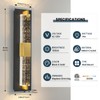 WOSHITU LED Wall Sconce Light: 19 Inch Black & Gold