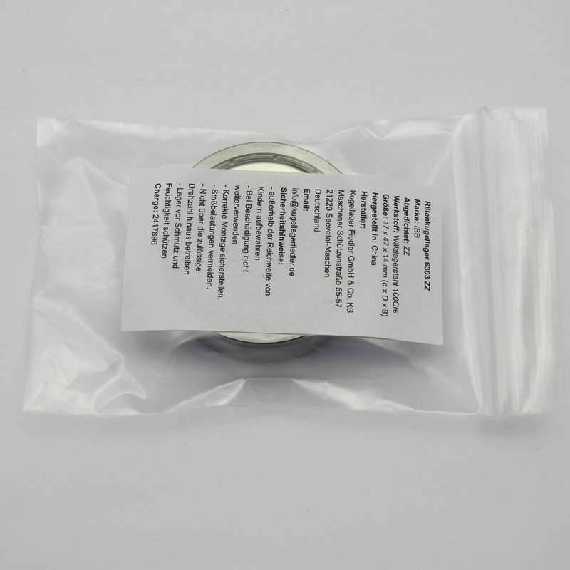 6203 ZZ (17 x 40 x 12 mm) Ball Bearing,