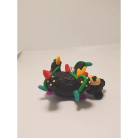Celtic Forest Clay BLACK BEAR Christmas Ornament TANGLED IN LIGHTS Polymer Clay HAND MADE OOAK
