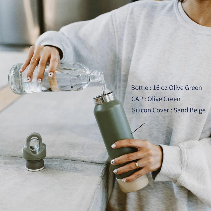 REVOMAX Carbonated Vacuum Insulated Bottle, 16 oz (473 ml), 18