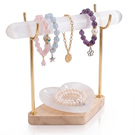 Selenite Bracelet Holder Display Stand Crystal Bowl, 4 In Heart