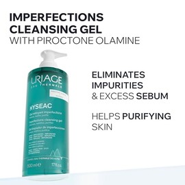 Uriage Hyseac Gel limpiador piel mixta a grasa 500ml - Elimina las impurezas y el exceso de grasa, con Piroctona olamina - Hipoalergénico, no comedogé