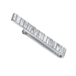 Kuzzoi Mens Tie Clip Artfully Textured Tie Clip (5mm) Polished for Normal Ties Made of 925 Sterling Silver, Tie Jewellery for Men with Ribbed Details, Precious Metal, Agate