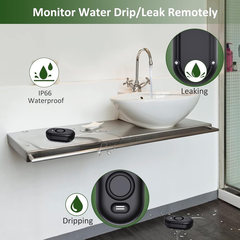 5 Pack Water Leak Detectors for Home, 100dB Water Sensor