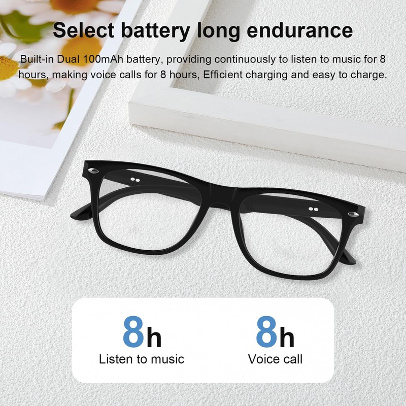 Smart Glasses for Men & Women, Auto Power On/Off, Voice