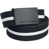 Urban Classics Canvas Belt, Black White Stripe/Black, One Size