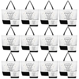Cunno 24 Pcs Gifts Bag Bulk for Women Aesthetic Canvas Tote Bag Makeup Bags Inspired Gifts for Team Coworker Nurse Teacher(Classic May You Be Proud)
